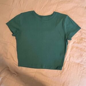 Hollister Green Crop Fitted T-Shirt